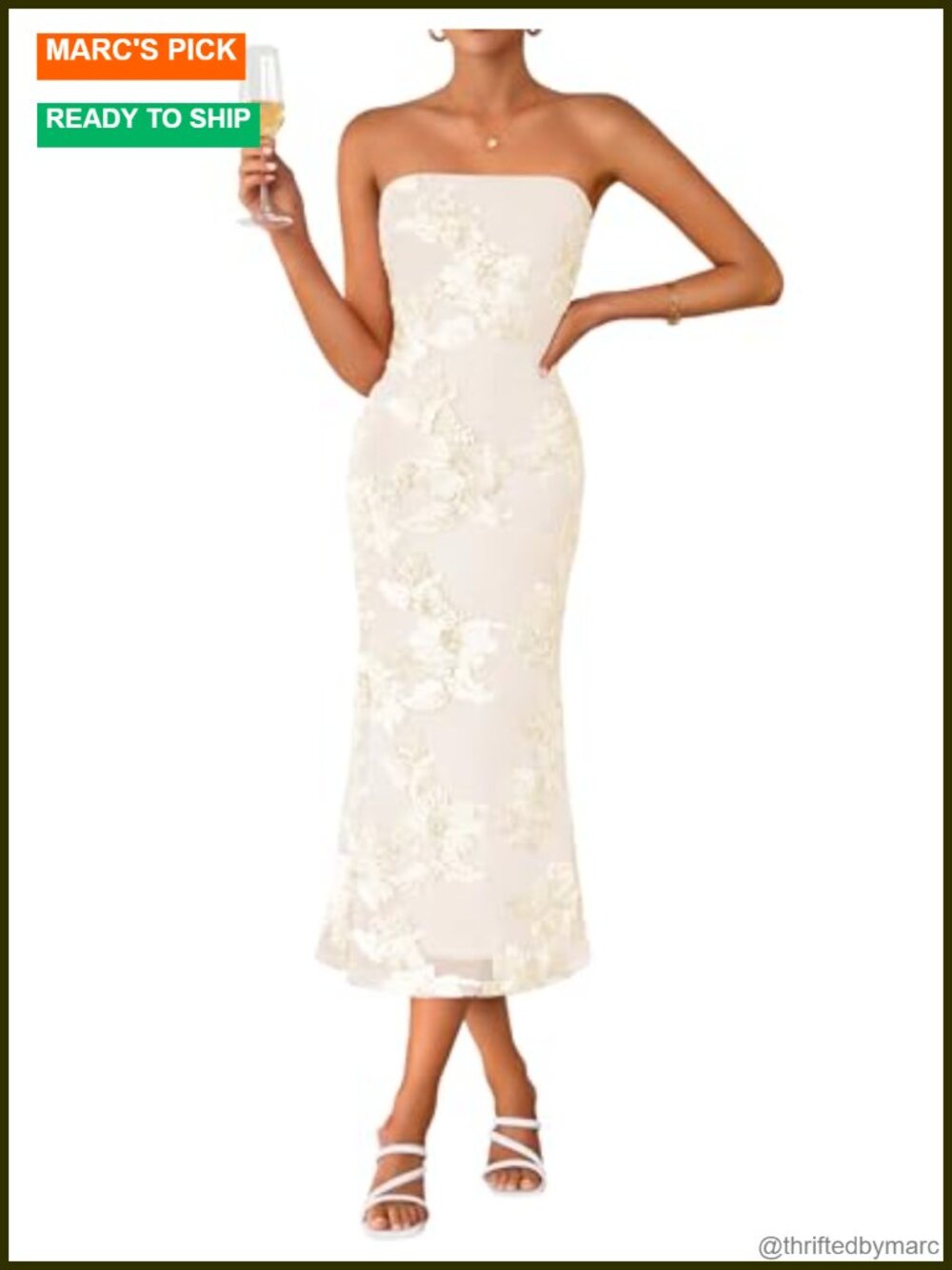 ZESICA Women's Strapless Floral Midi Cocktail Dress